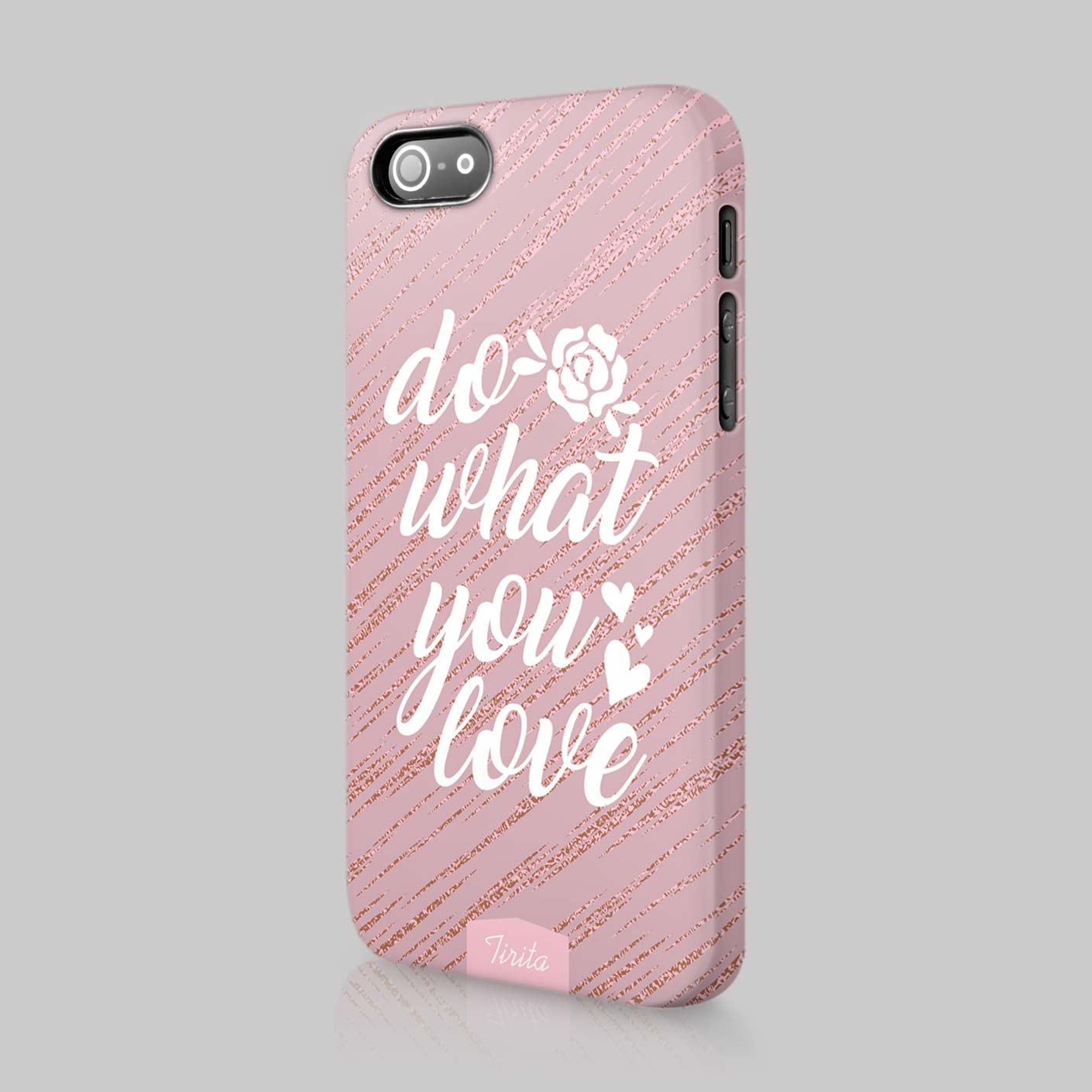 Tirita Pink Glitter Floral Inspirational Quotes Phone Case Hard Cover